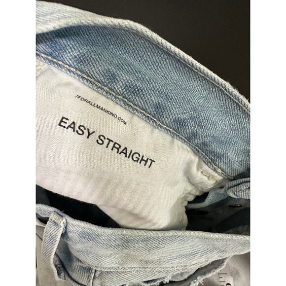 7 For All Mankind Easy Straight Button Fly Light Wash Blue Jeans Women's Size 25 - Picture 10 of 13